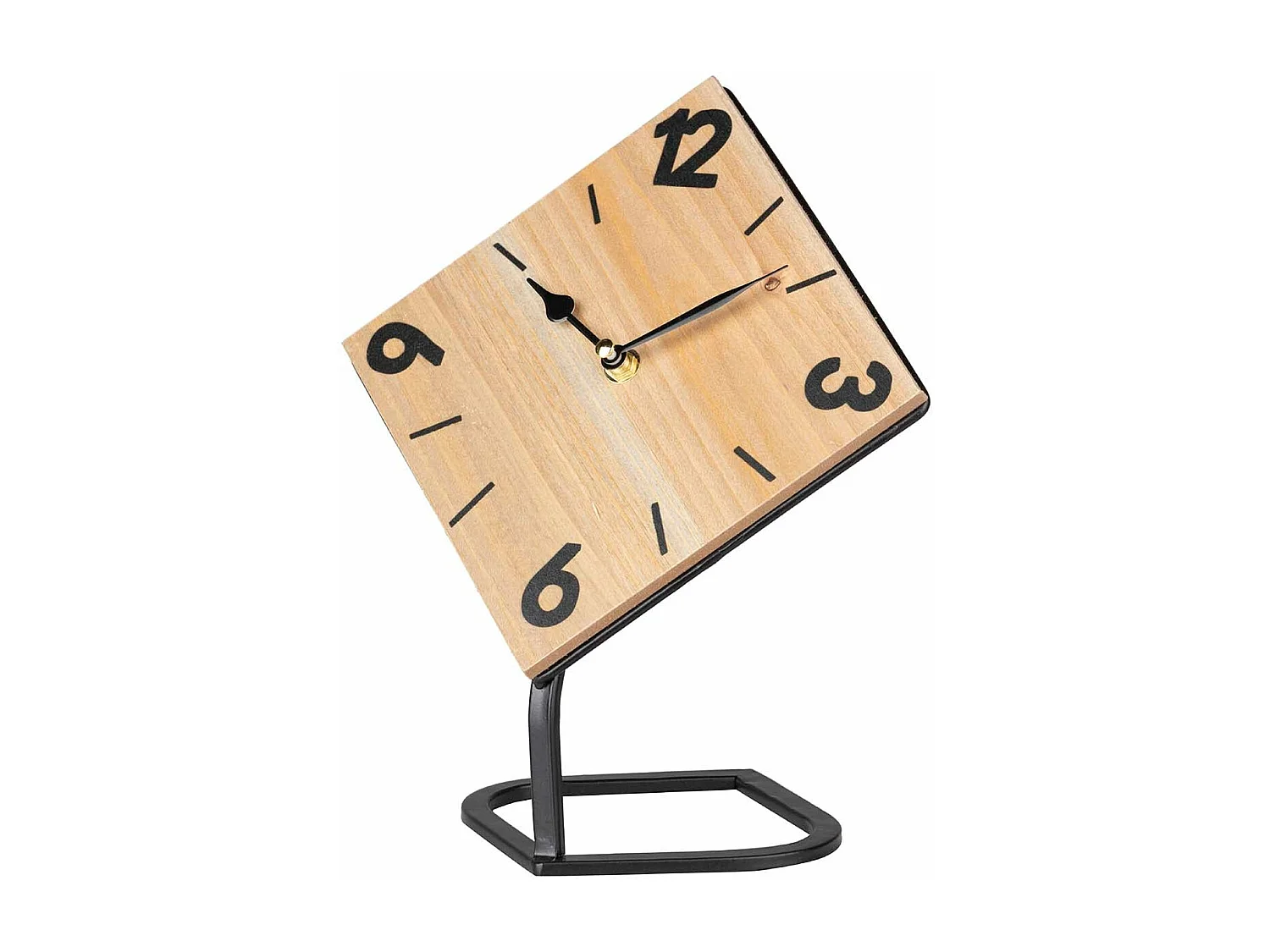 Reloj Sobremesa Metal Madera 25x14x26 Cm