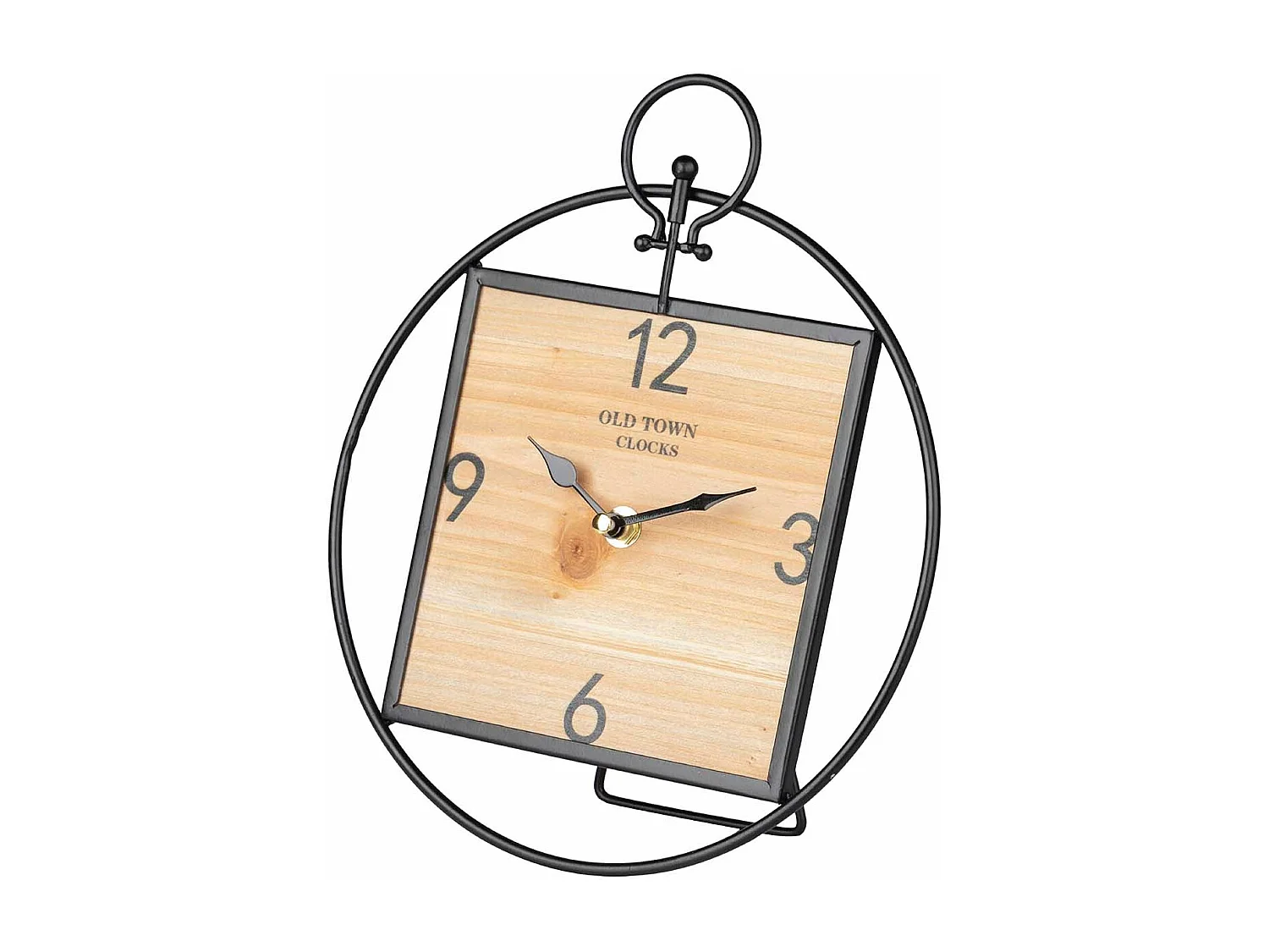 Reloj Sobremesa Metal Madera 23x7x26,5 Cm