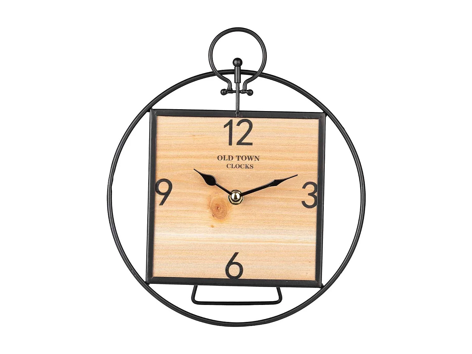 Reloj Sobremesa Metal Madera 23x7x26,5 Cm