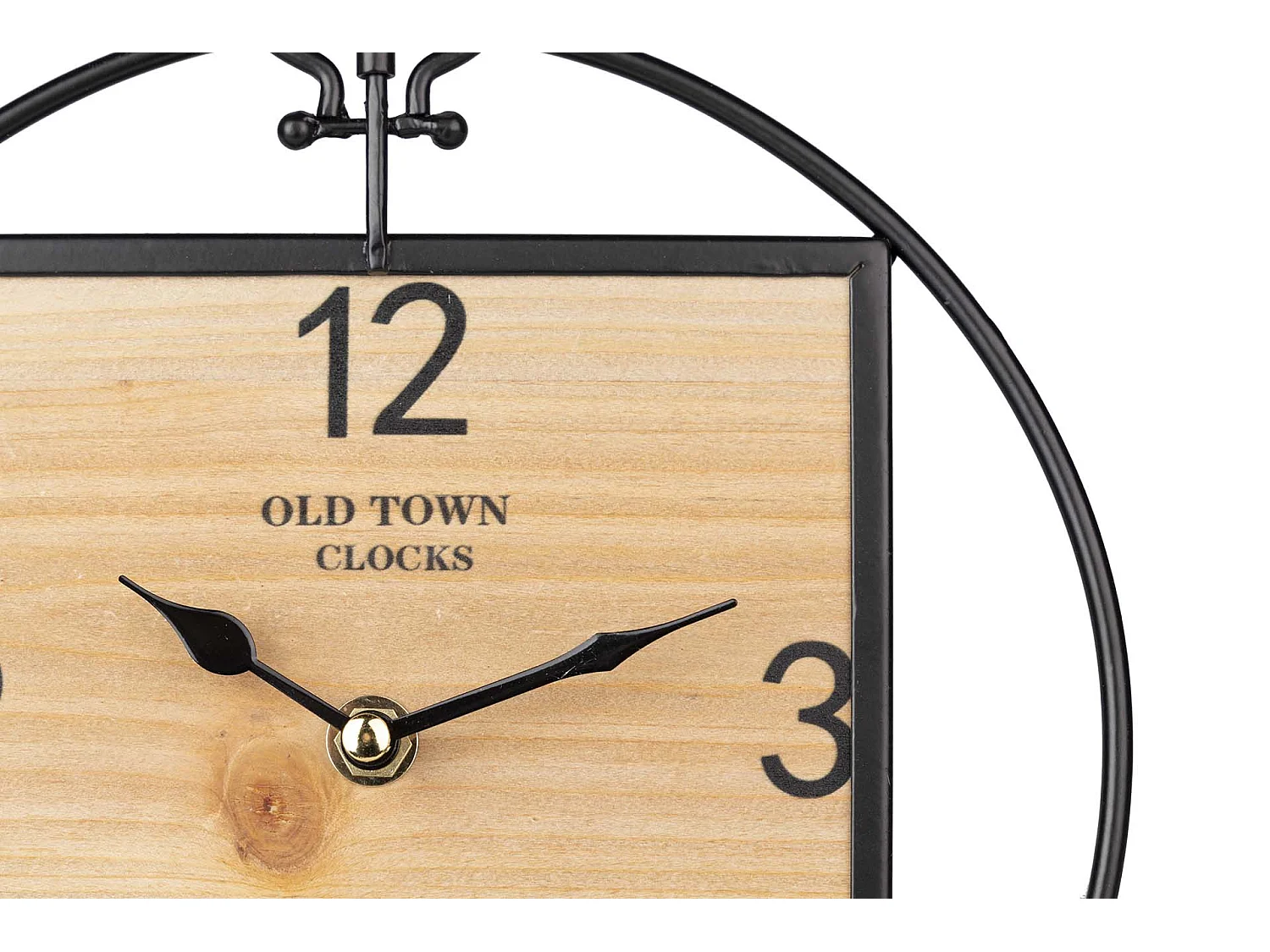 Reloj Sobremesa Metal Madera 23x7x26,5 Cm