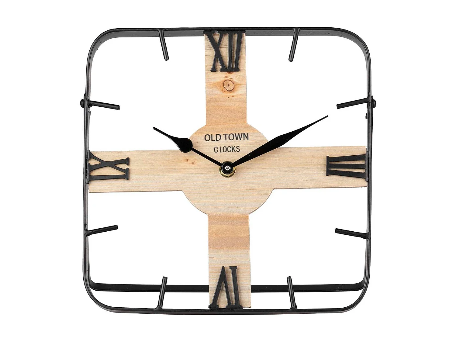 Reloj Sobremesa Metal Madera 23x2,5x23 Cm