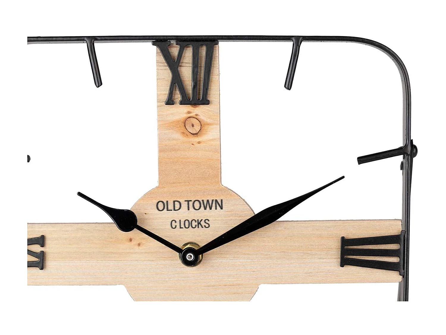 Reloj Sobremesa Metal Madera 23x2,5x23 Cm