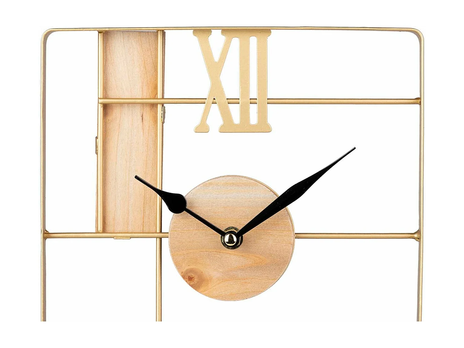 Reloj Sobremesa Metal Madera 23x7x28,5 Cm