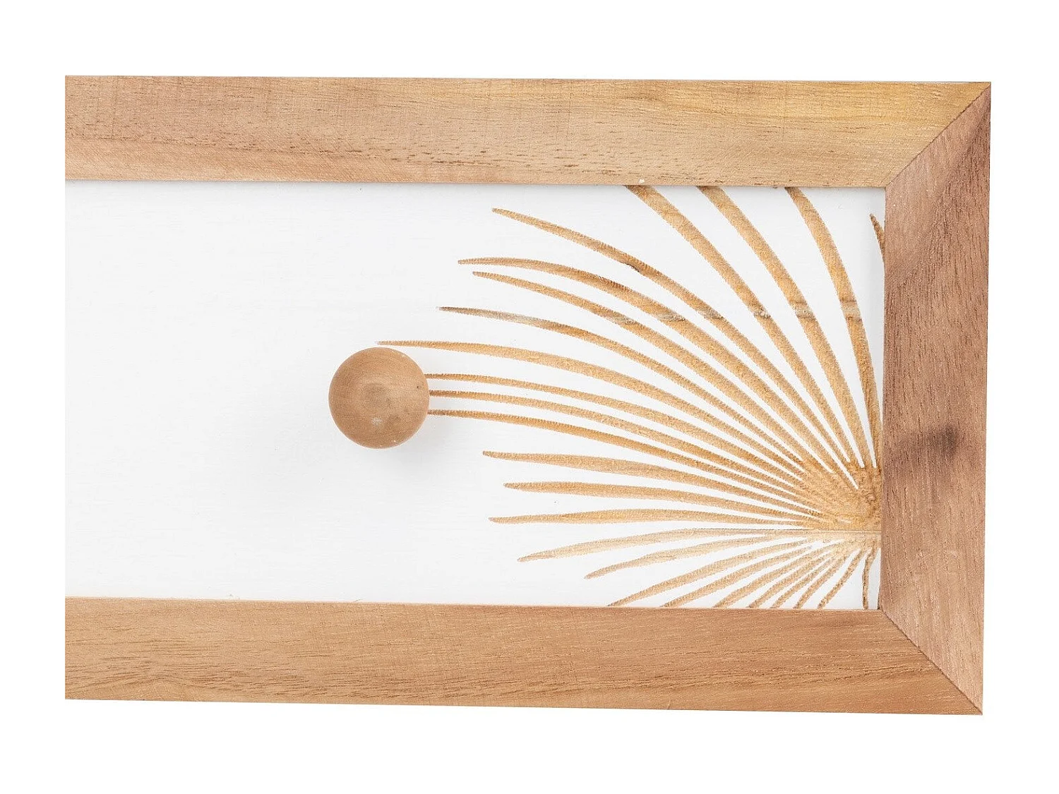 Percha Pared 3 Ganchos Madera Talla 52x4x15 Cm