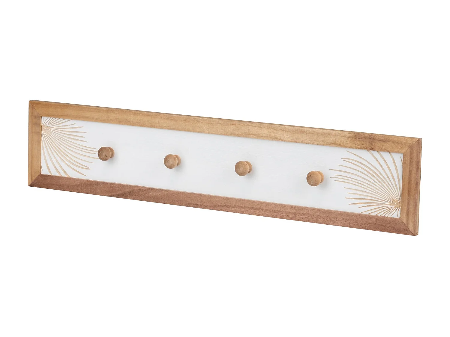 Perchero 4 Ganchos Madera Talla 72x4x15 Cm