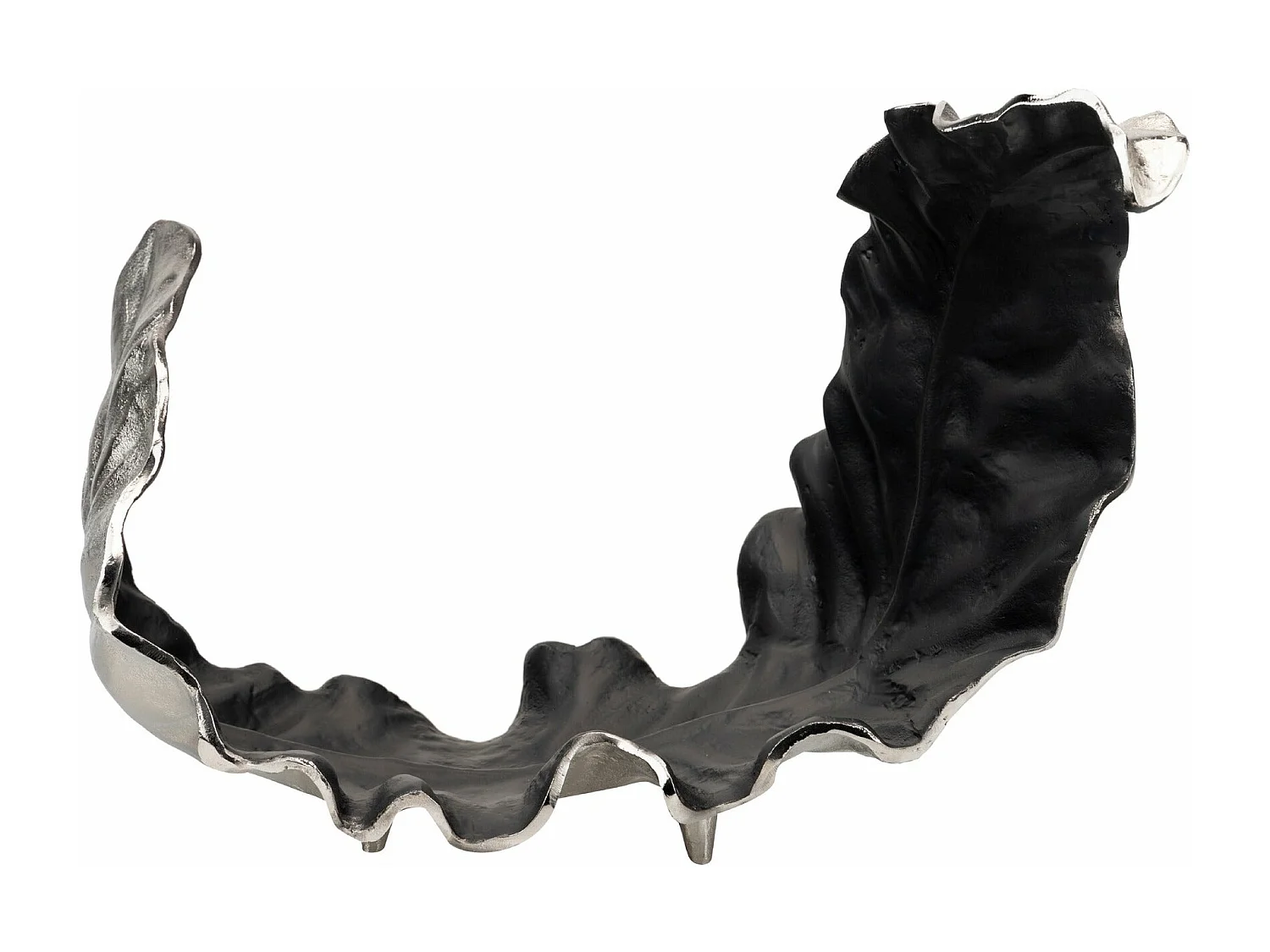 Escultura Hoja Aluminio Gris 47x25x36 Cm