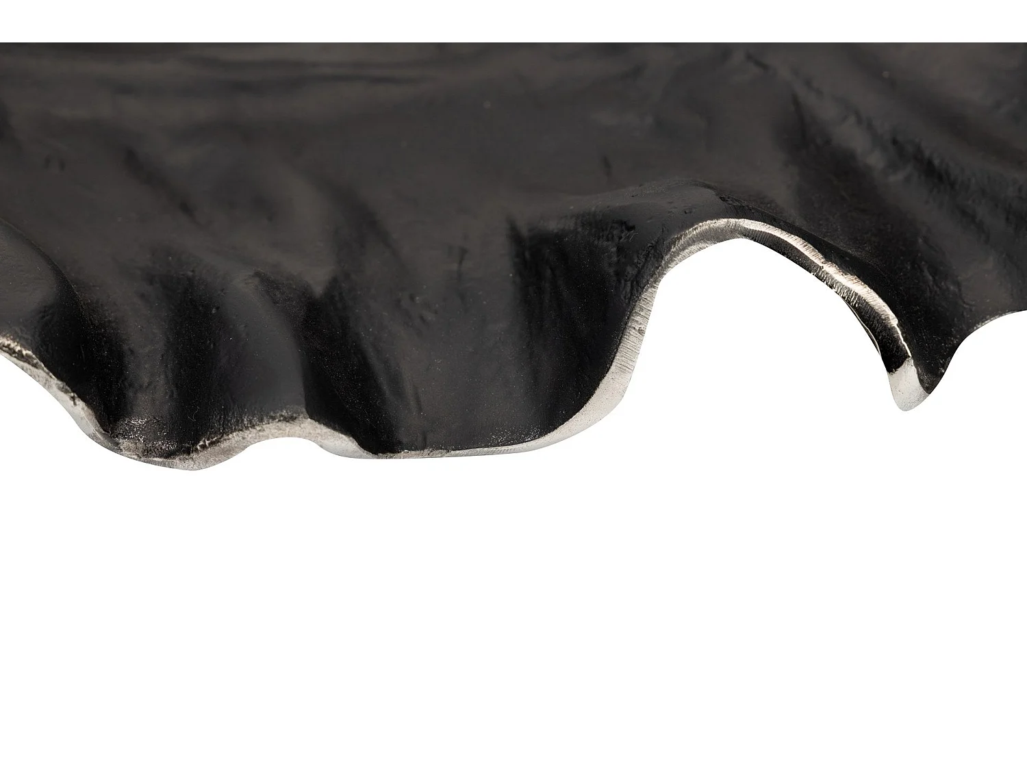 Escultura Hoja Aluminio Gris 47x25x36 Cm