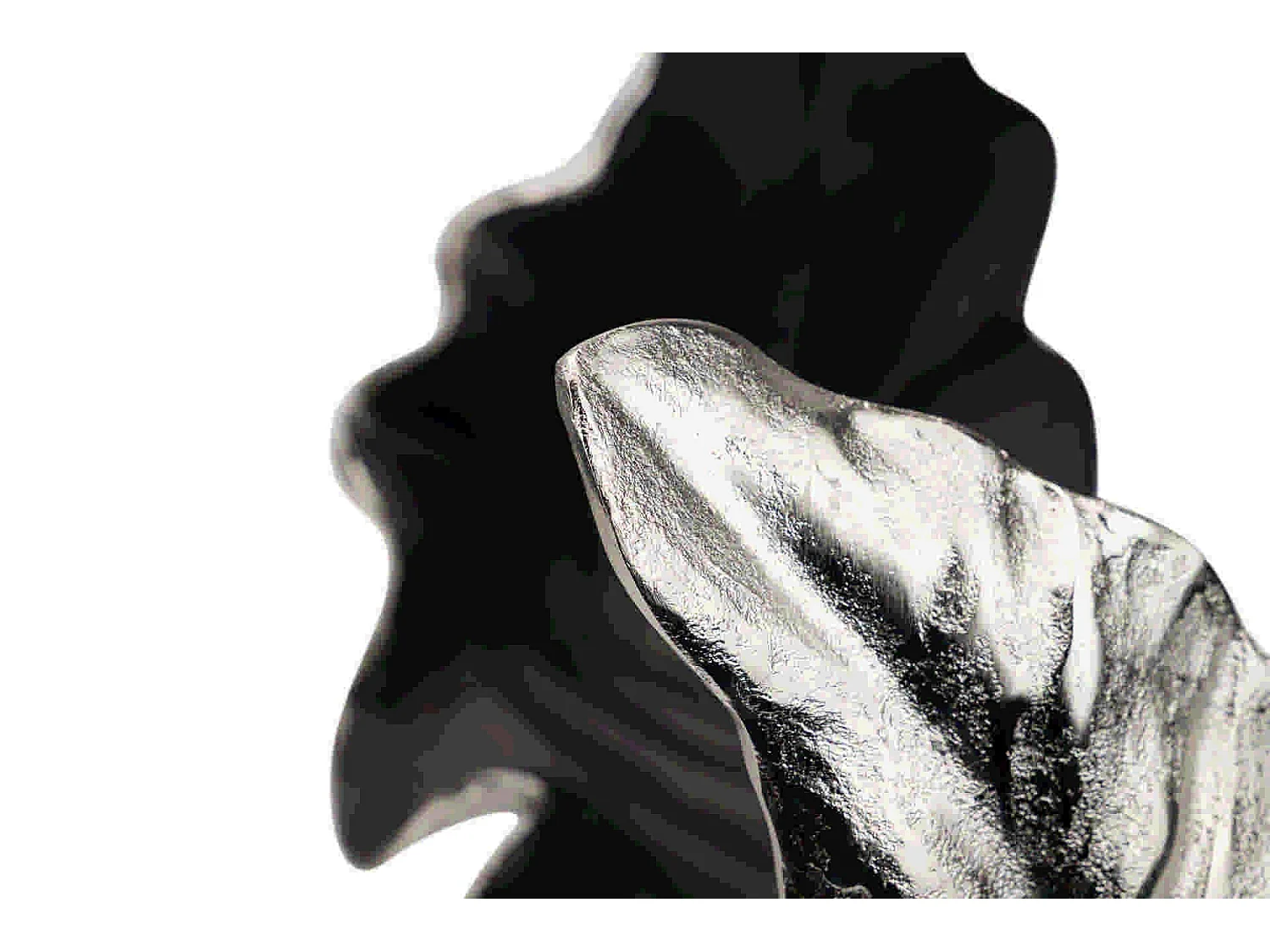 Escultura Hoja Aluminio Gris 47x25x36 Cm