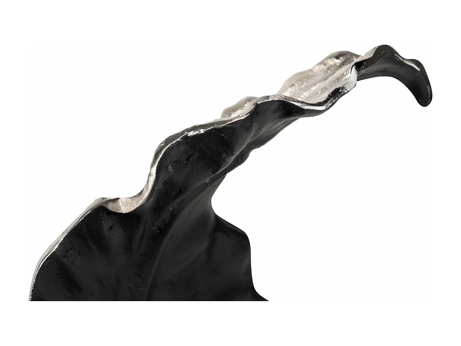 Escultura Hoja Aluminio Gris 47x25x36 Cm