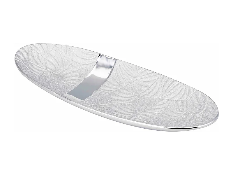Centro Ceramica Plateado 34x12x6 Cm