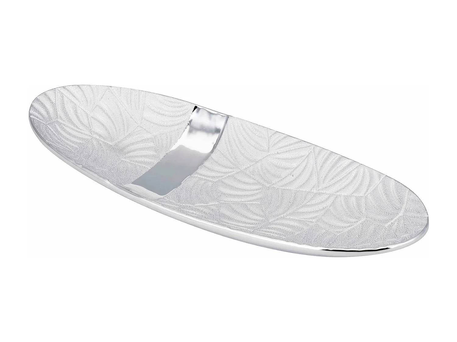 Centro Ceramica Plateado 34x12x6 Cm