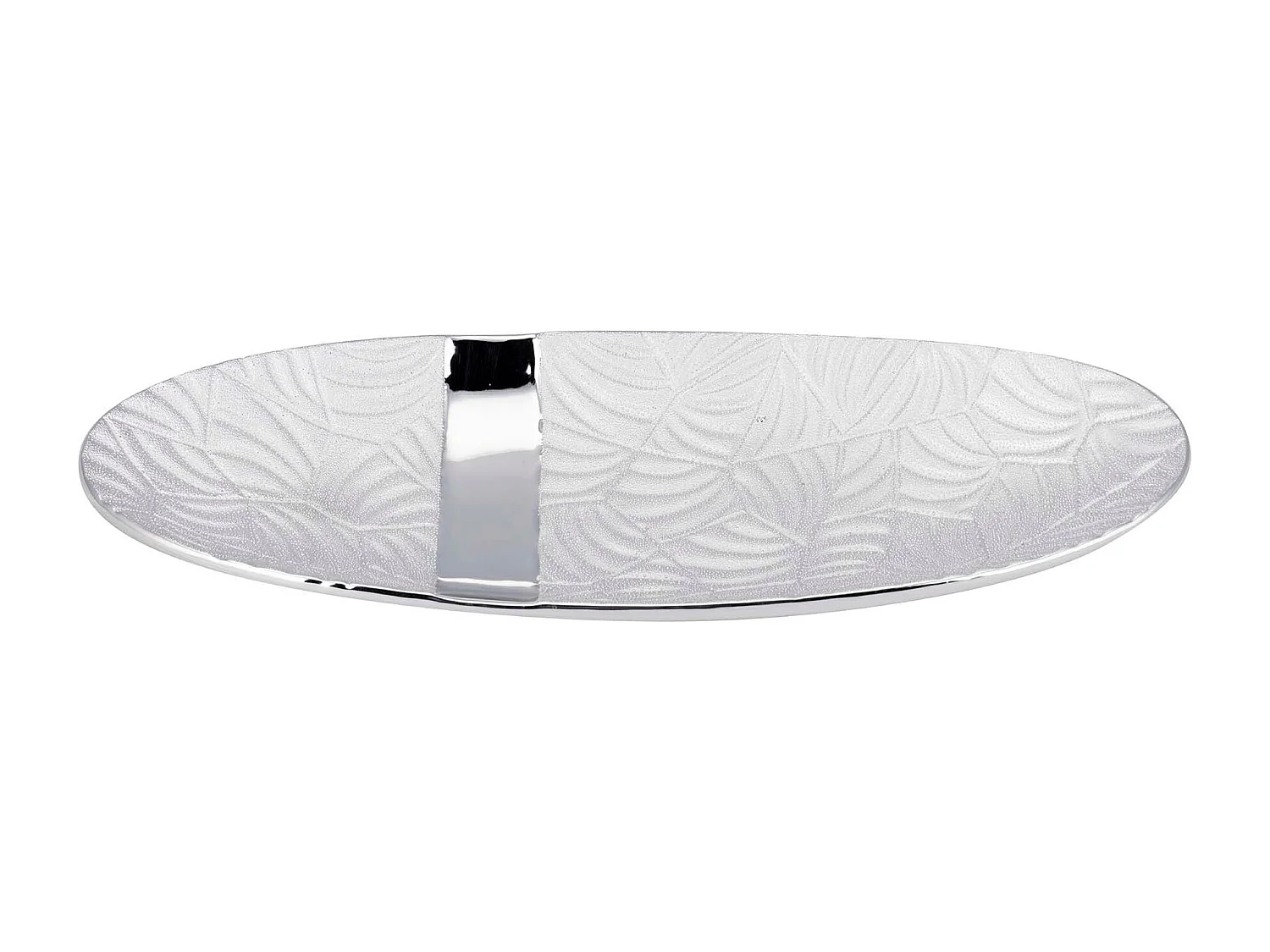 Centro Ceramica Plateado 34x12x6 Cm