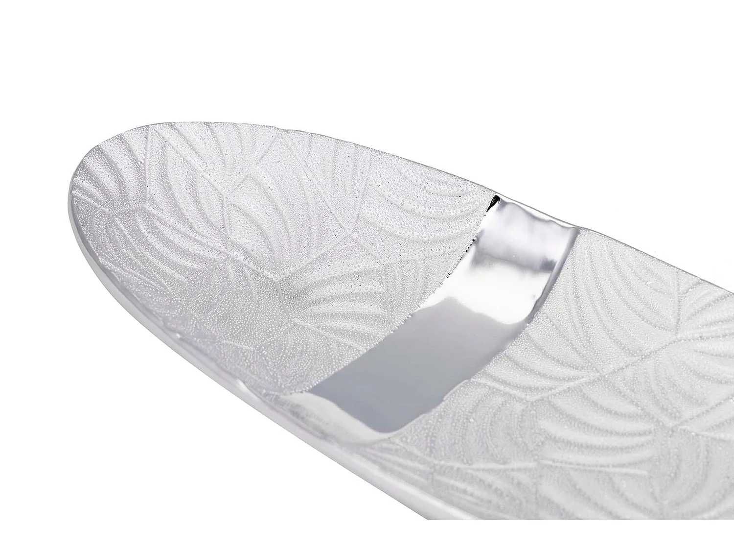 Centro Ceramica Plateado 34x12x6 Cm