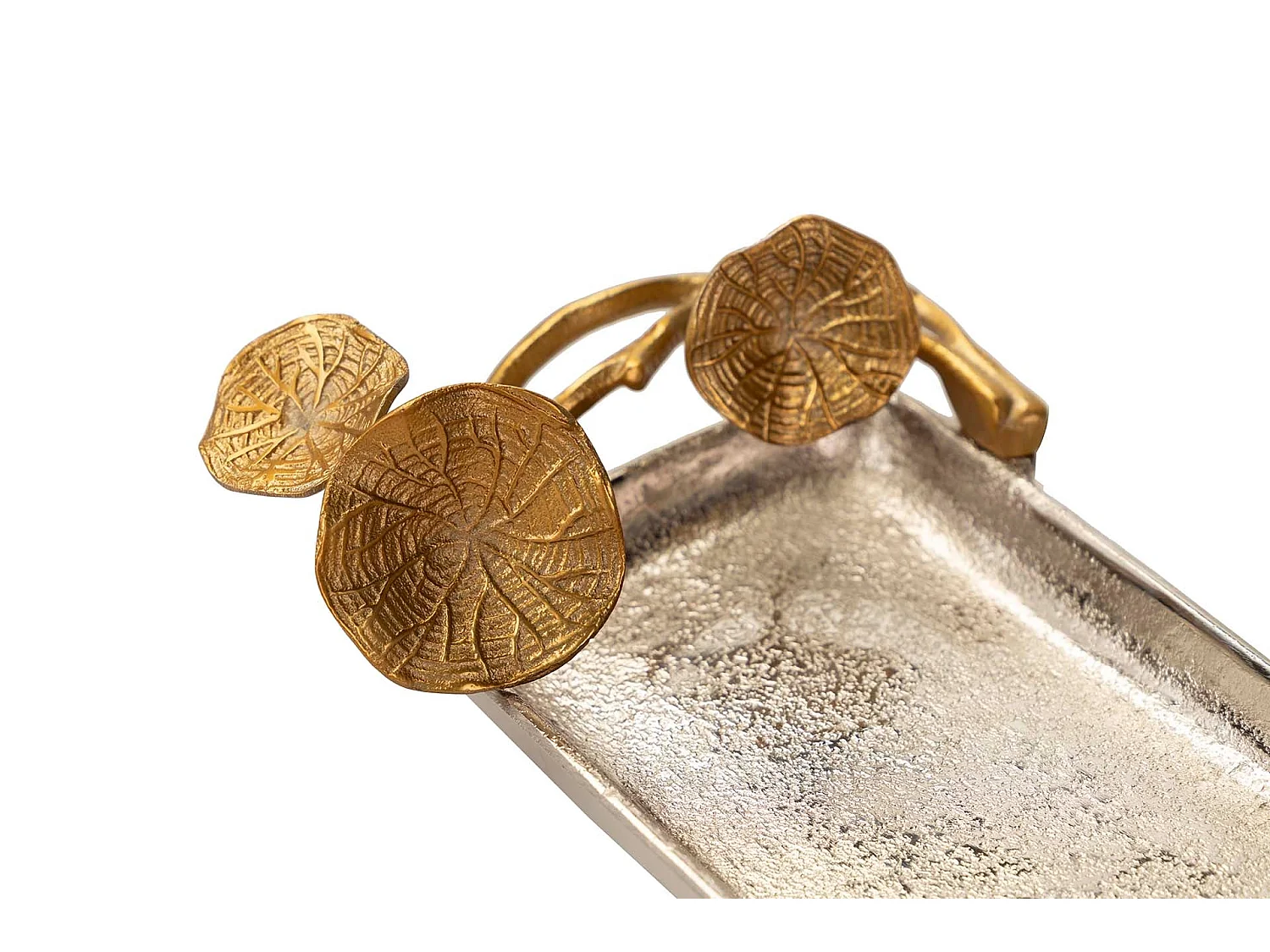 Bandeja Hojas Aluminio Plateado / Dorado 41x18x8cm