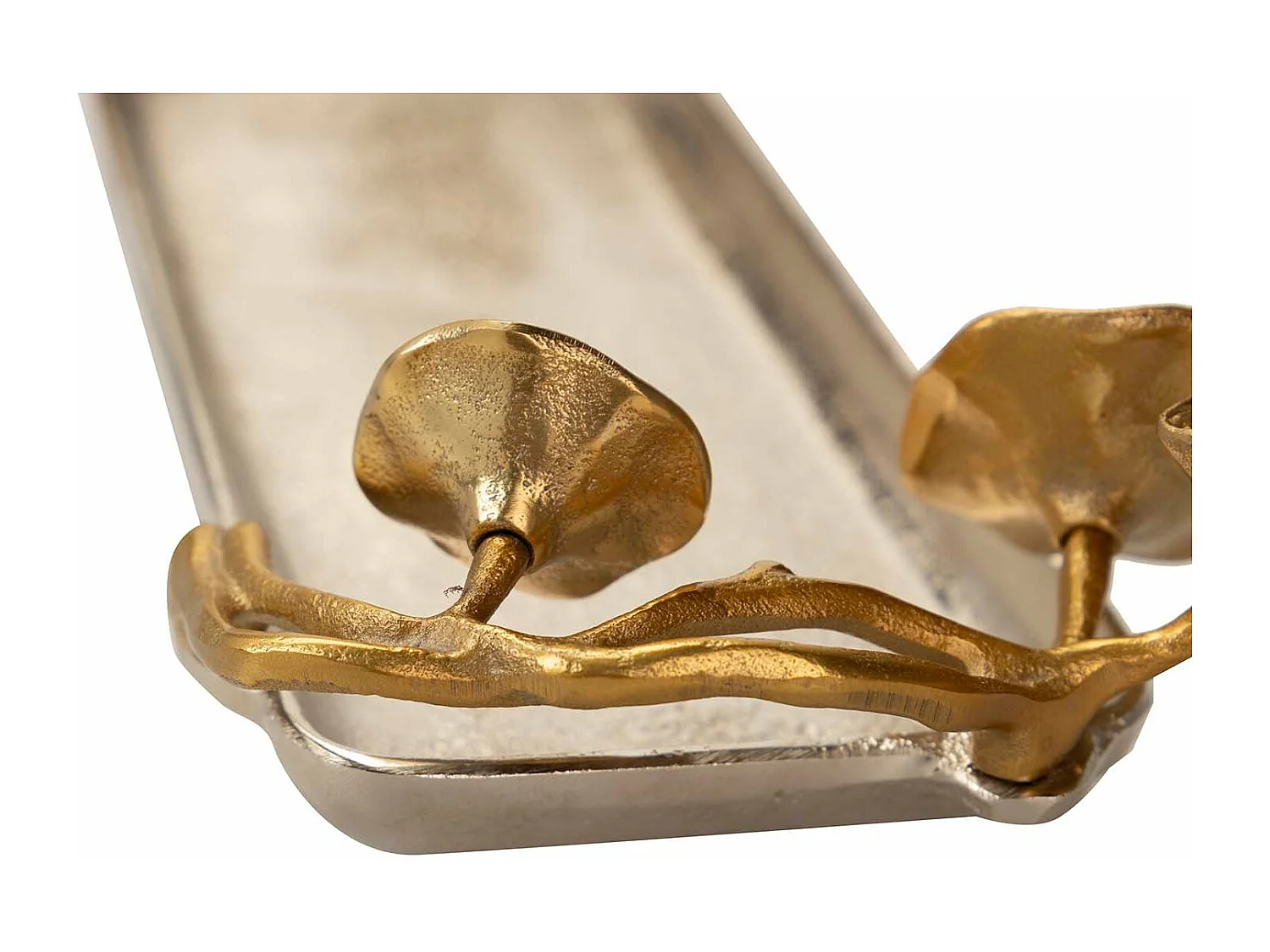 Bandeja Hojas Aluminio Plateado / Dorado 41x18x8cm