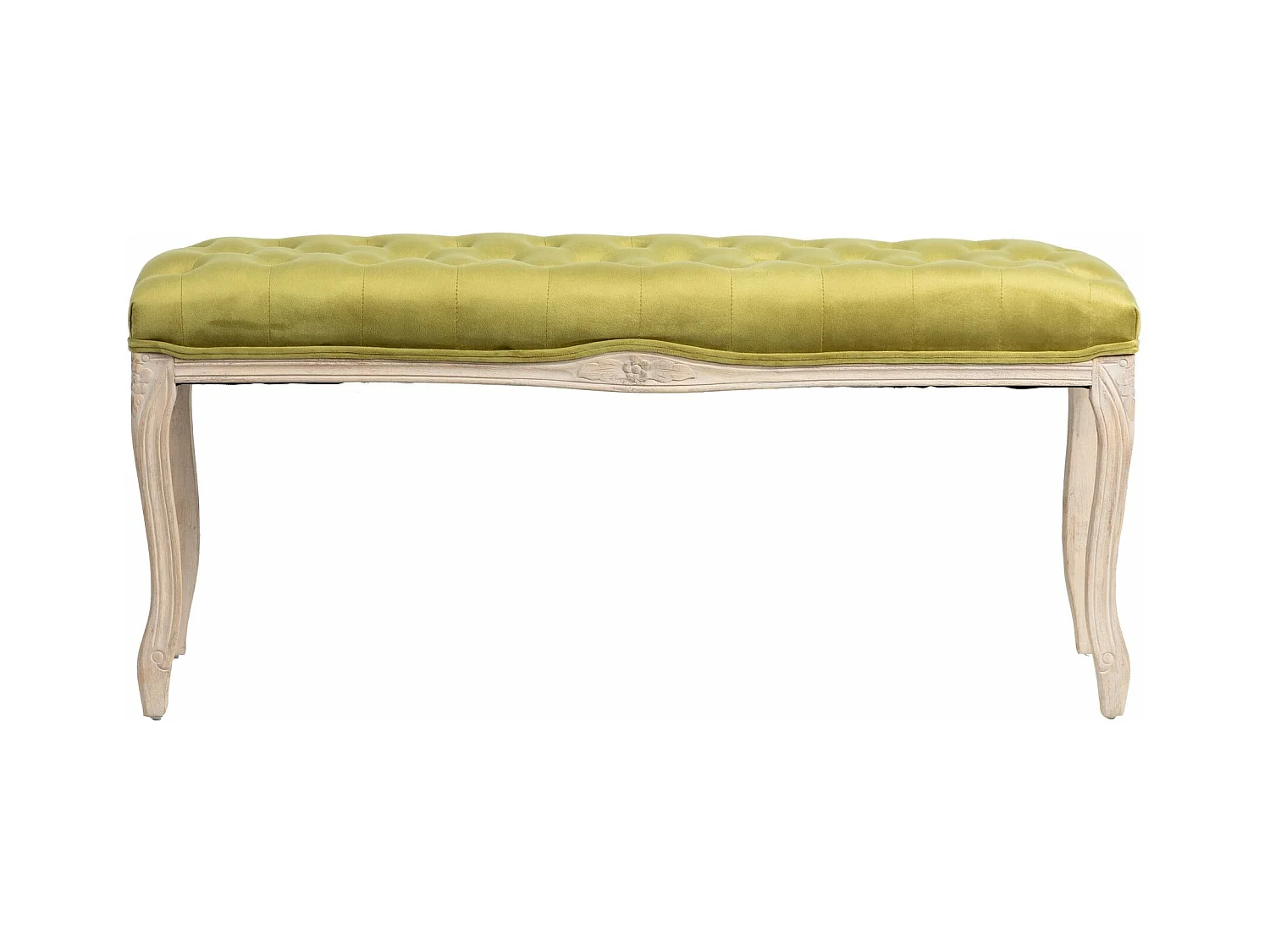 Pie Cama Velvet Capitone Patas Madera 110x36x47 Cm