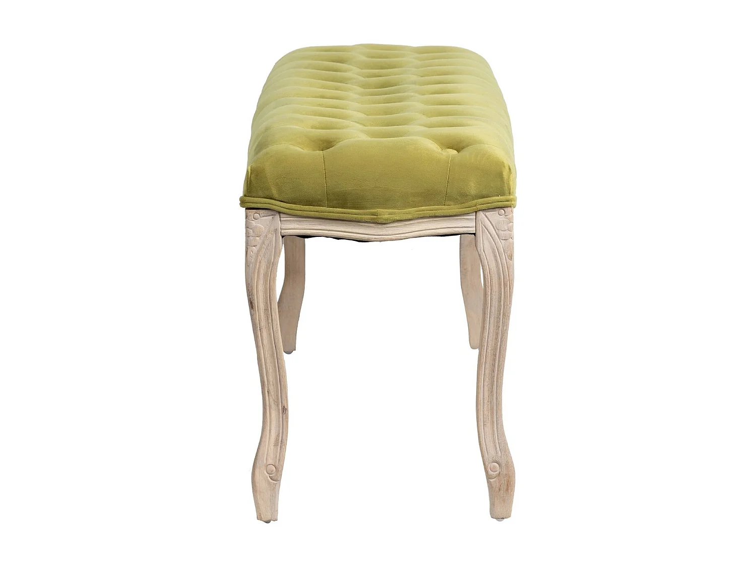 Pie Cama Velvet Capitone Patas Madera 110x36x47 Cm