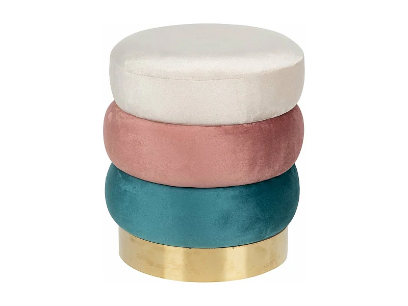 Puff Velvet Con Base Metal 40x40x43 Cm