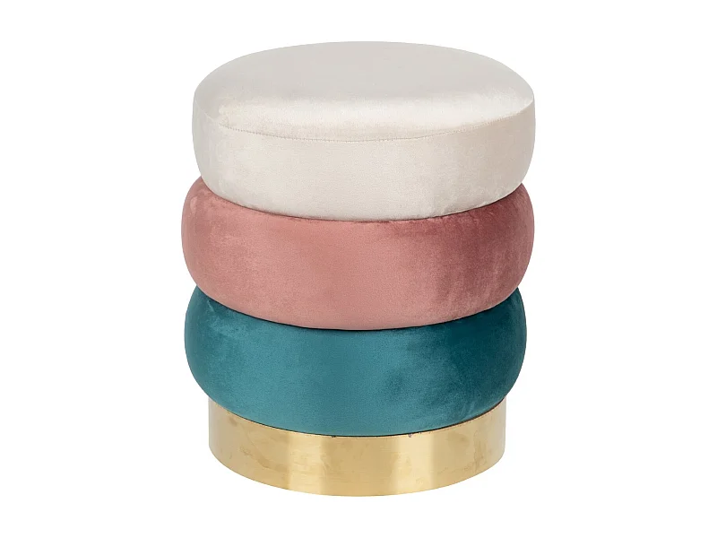 Puff Velvet Con Base Metal 40x40x43 Cm