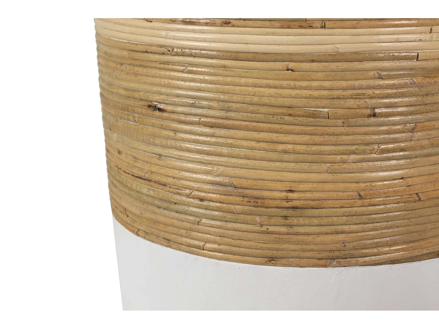 Lampara Suelo Ceramica Ratan Blanco 50x50x192 Cm