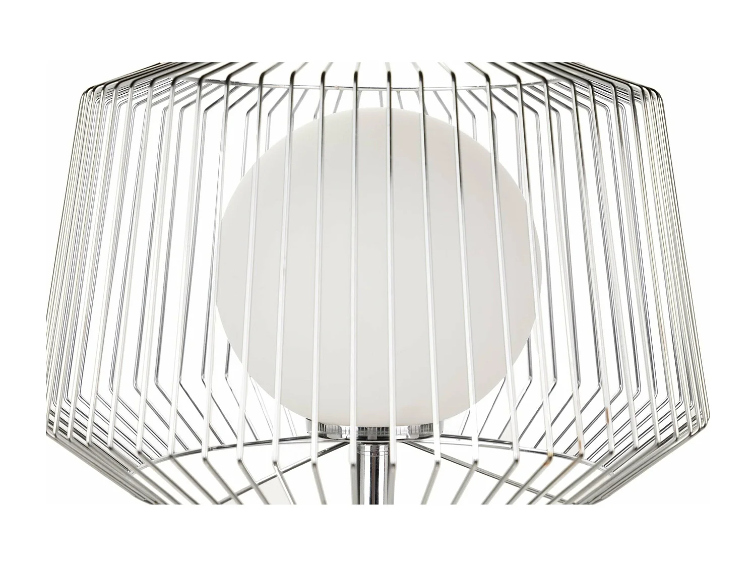 Lampara Suelo Metal Plateado Blanco 40x40x162,5 Cm