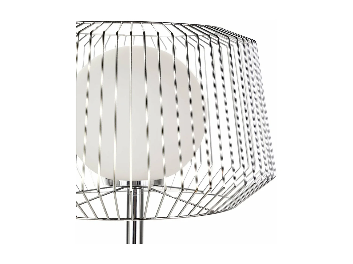 Lampara Suelo Metal Plateado Blanco 40x40x162,5 Cm