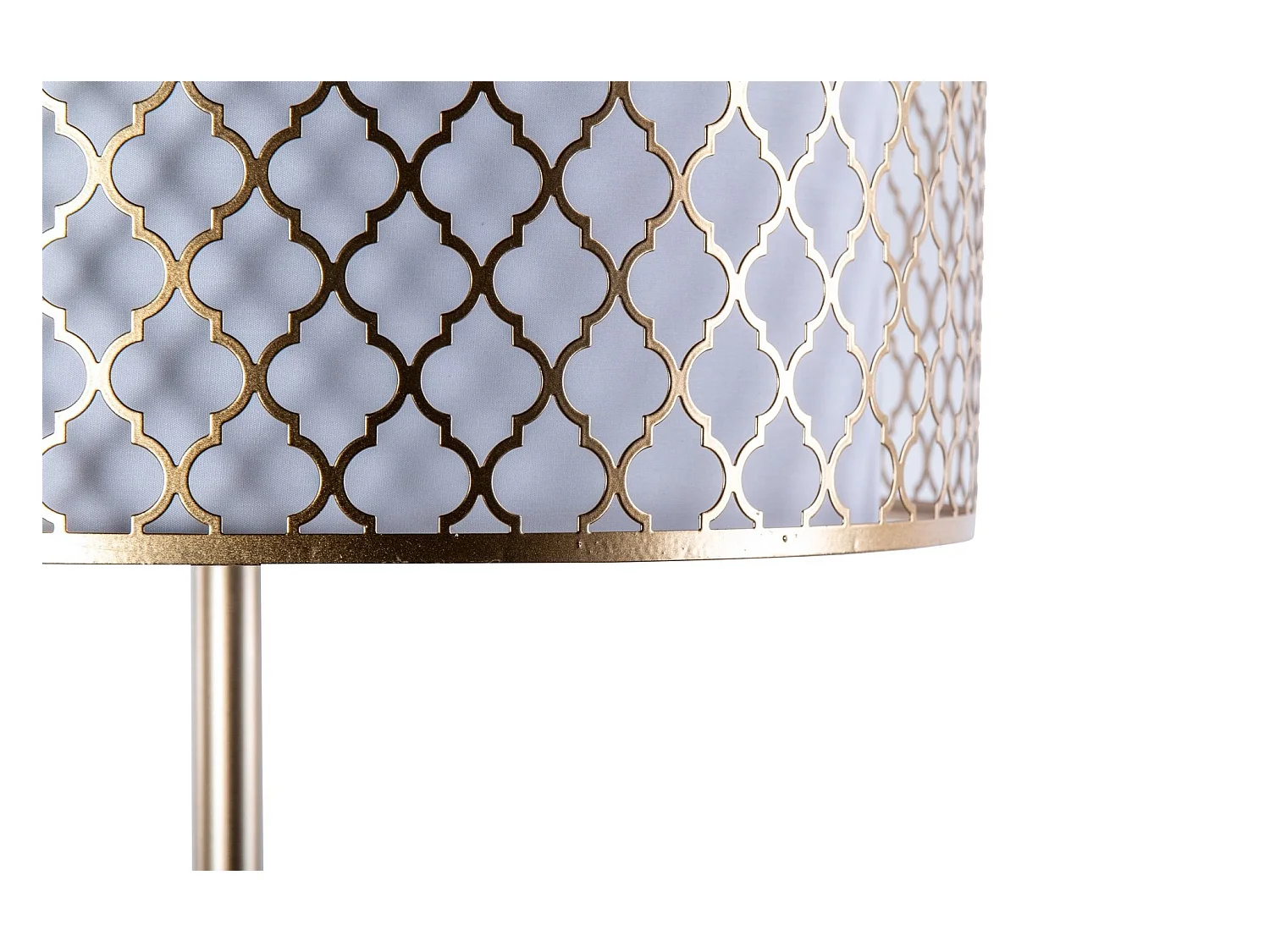 Lampara De Suelo Metal Dorada Blanca 40x40x165 Cm