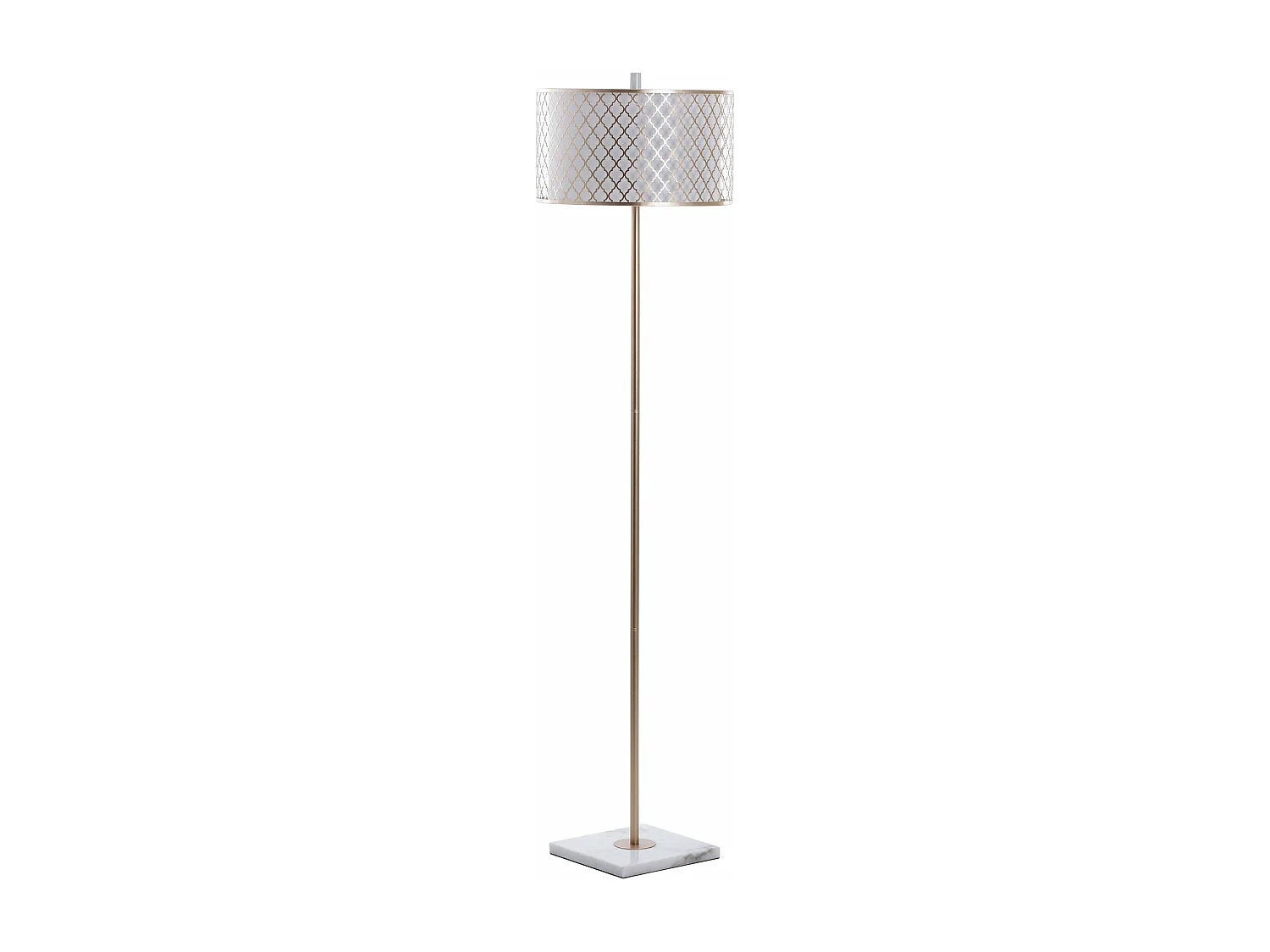 Lampara De Suelo Metal Dorada Blanca 40x40x165 Cm