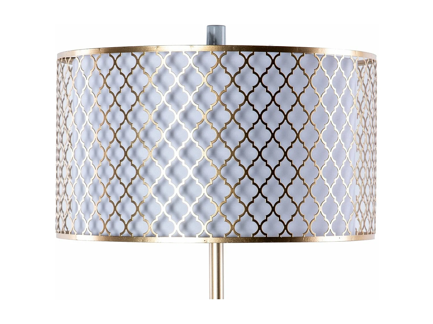 Lampara De Suelo Metal Dorada Blanca 40x40x165 Cm