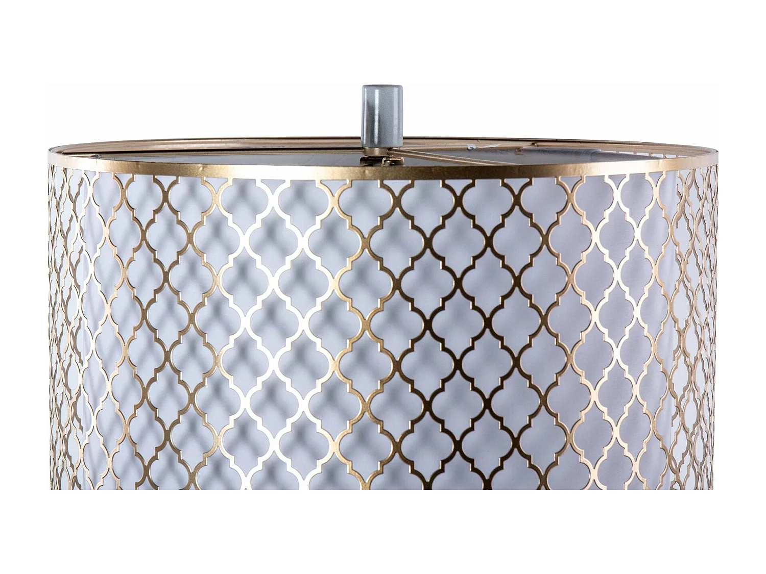 Lampara De Suelo Metal Dorada Blanca 40x40x165 Cm