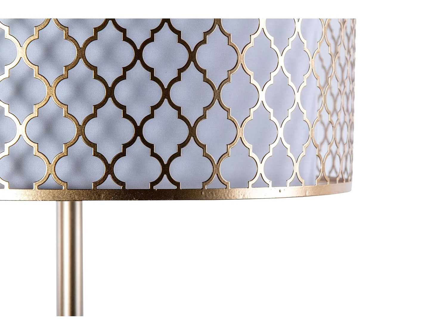 Lampara De Suelo Metal Dorada Blanca 40x40x165 Cm