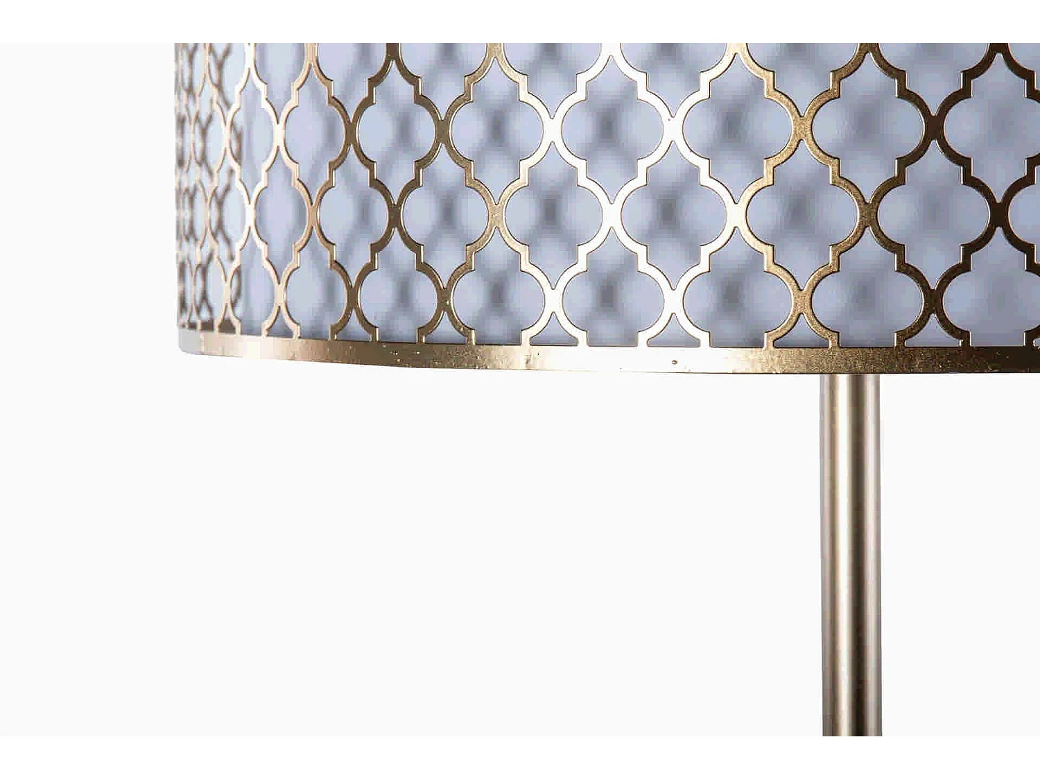 Lampara De Suelo Metal Dorada Blanca 40x40x165 Cm