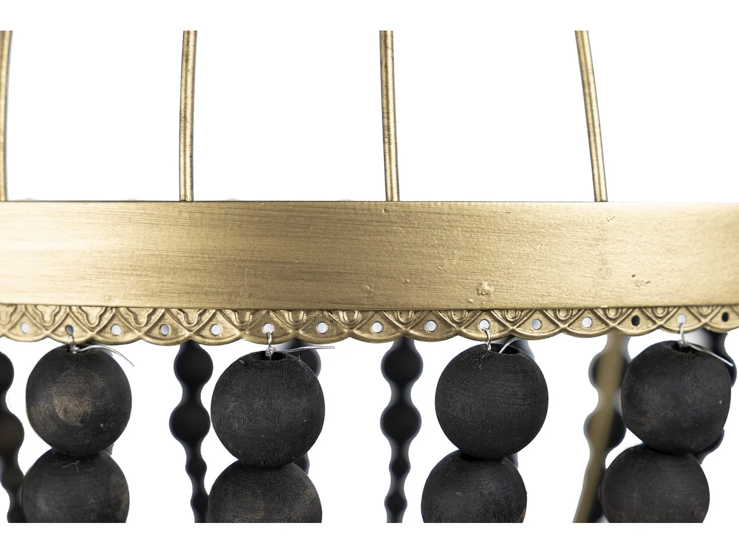 Lampara Suelo Bolas Metal Madera 36x36x160 Cm