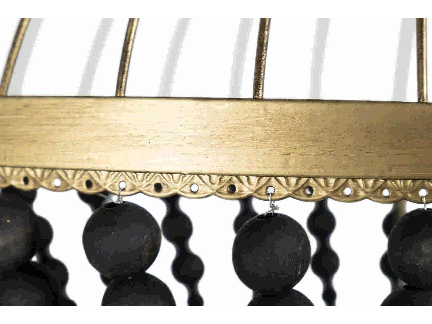 Lampara Suelo Bolas Metal Madera 50x30x165 Cm