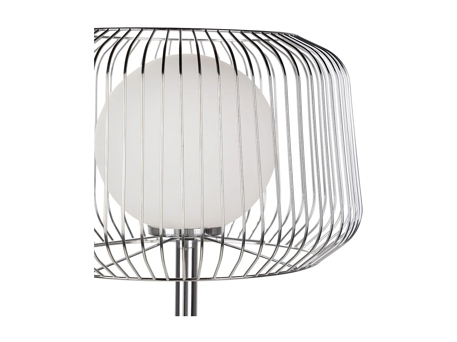 Lampara Suelo Metal Plateado Blanco 40x40x163 Cm