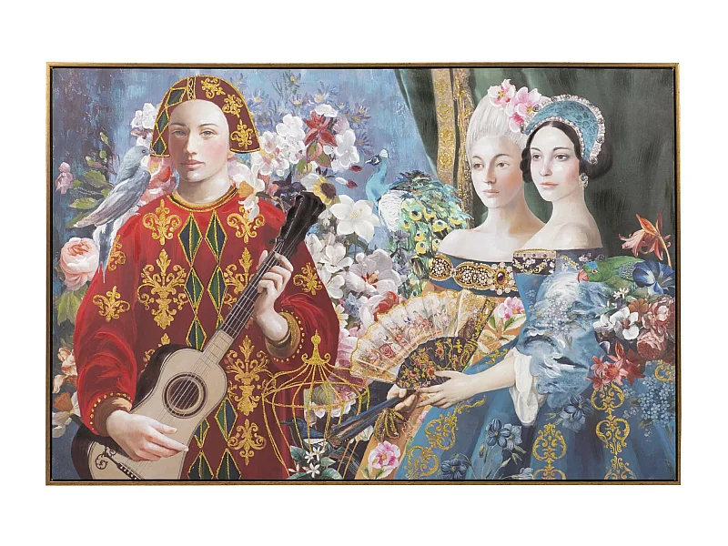 Cuadro Epoca Con Marco Dorado 120x3,5x80 Cm