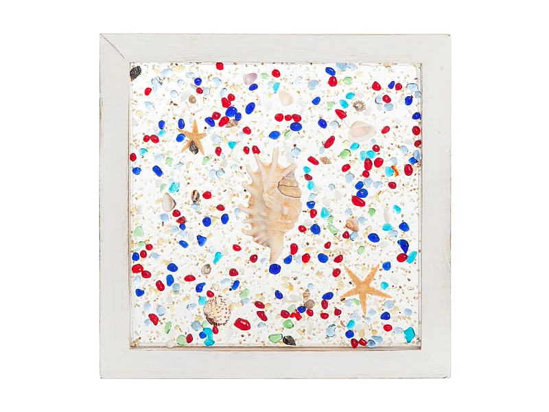 Cuadro Madera/conchas/res./crist Caracola 30x2x30