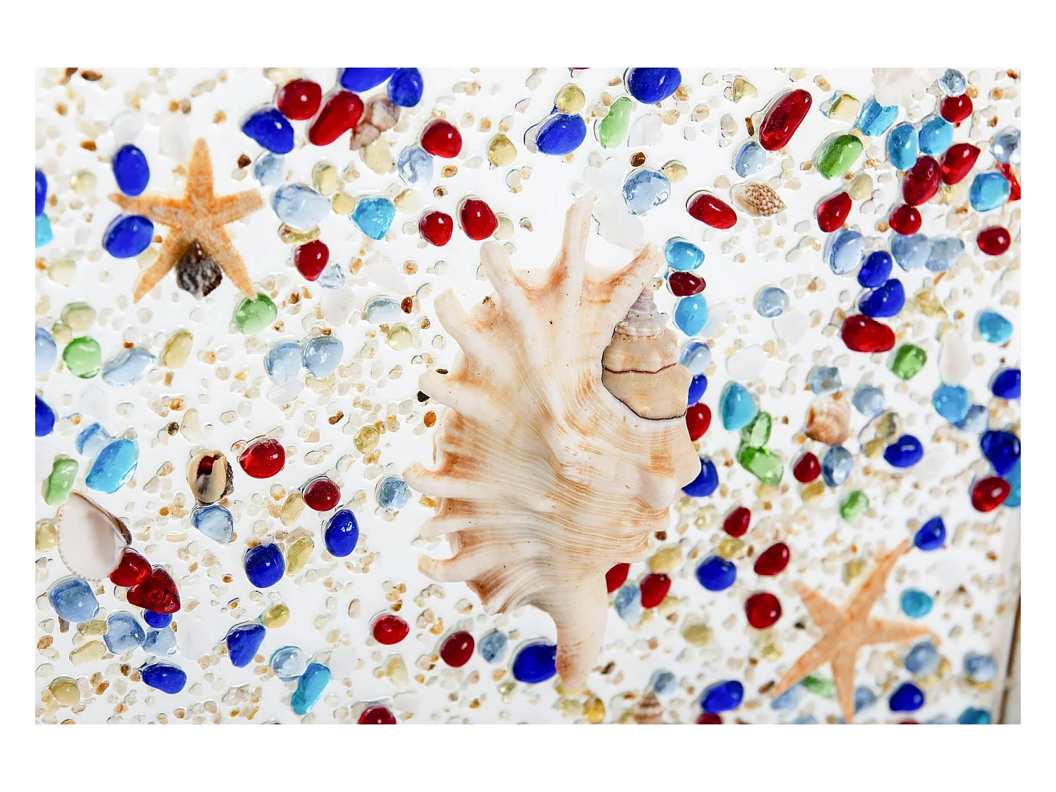 Cuadro Madera/conchas/res./crist Caracola 30x2x30