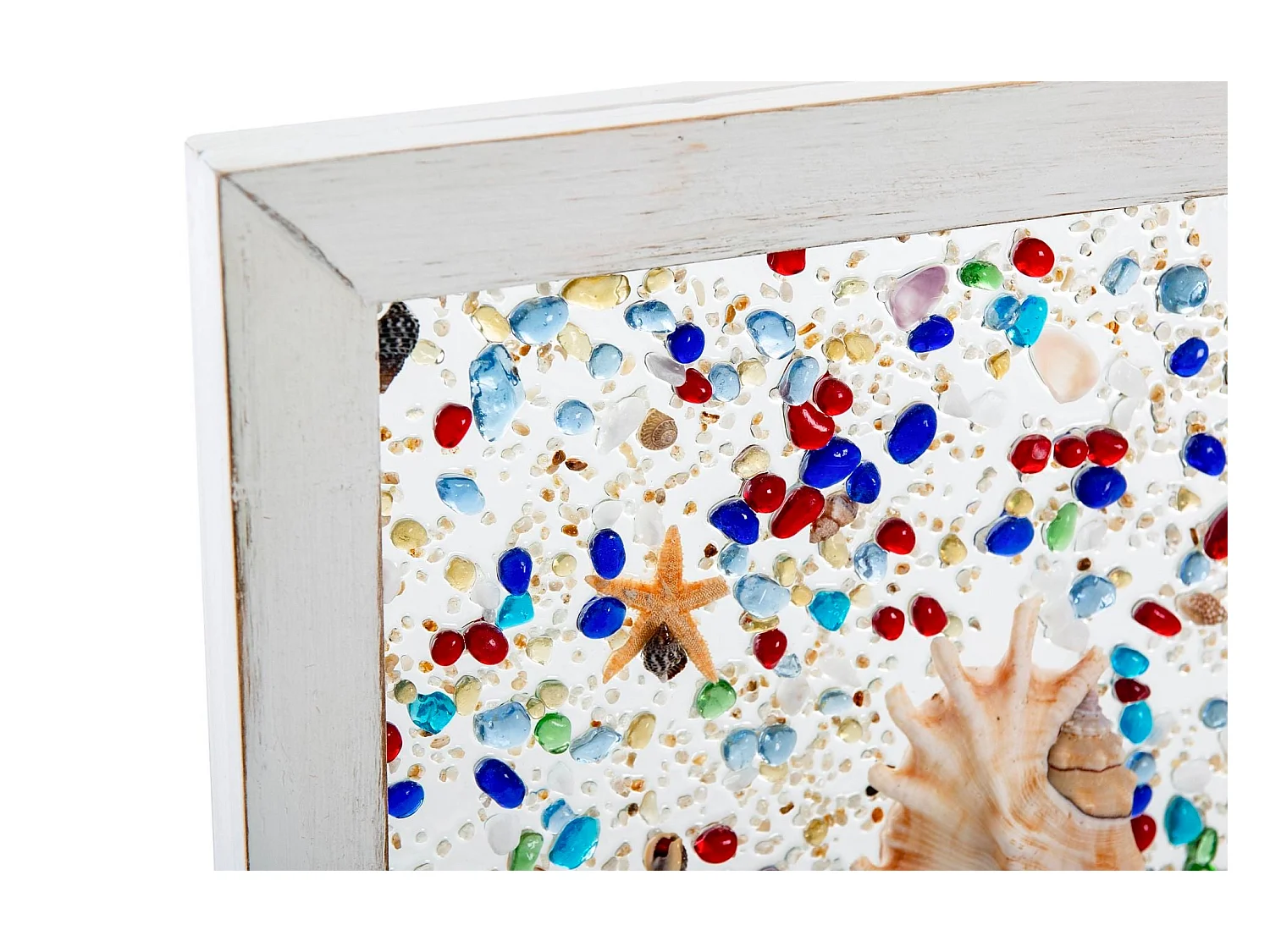 Cuadro Madera/conchas/res./crist Caracola 30x2x30