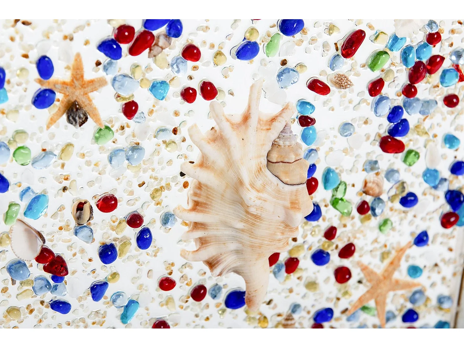 Cuadro Madera/conchas/res./crist Caracola 30x2x30