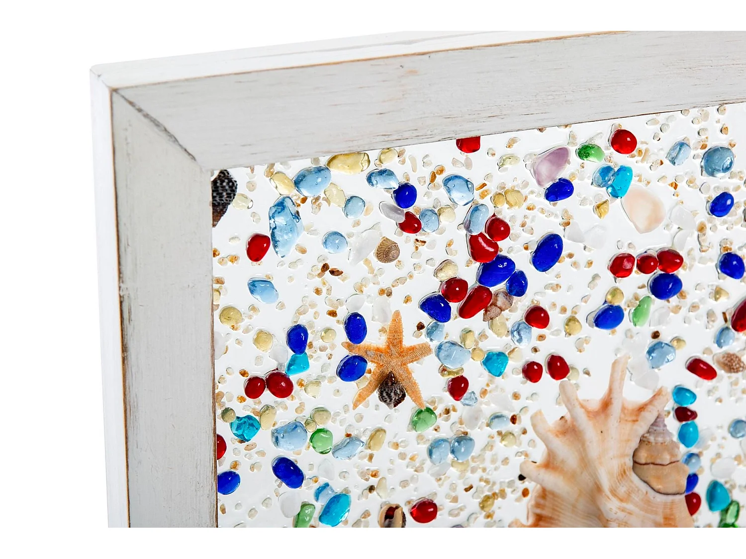 Cuadro Madera/conchas/res./crist Caracola 30x2x30