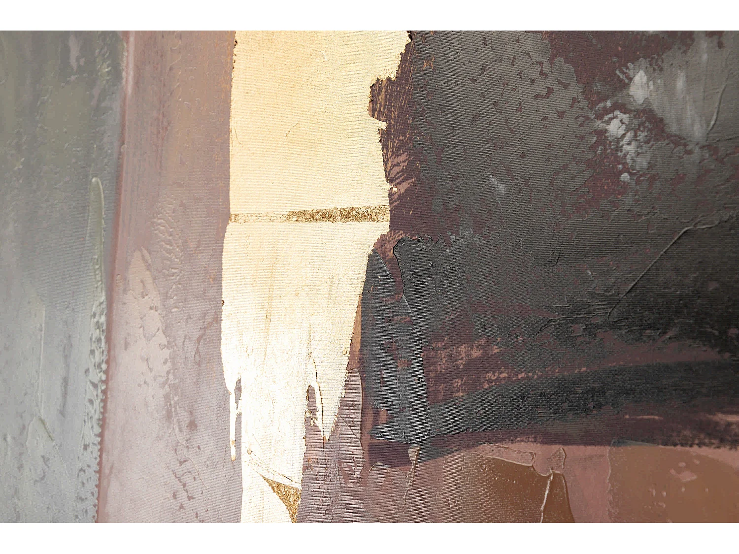 Cuadro Abstracto Foil Con Marco Dorado 90x4x180 Cm