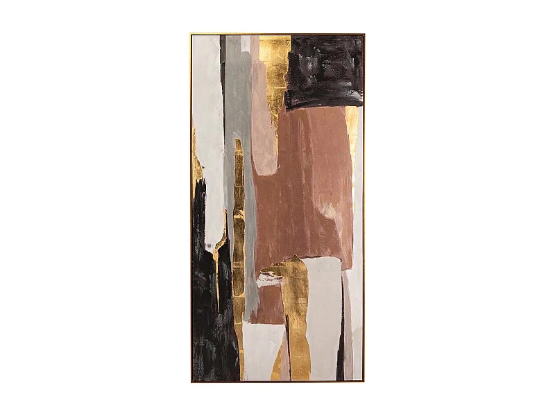 Cuadro Abstracto Foil Con Marco Dorado 90x4x180 Cm