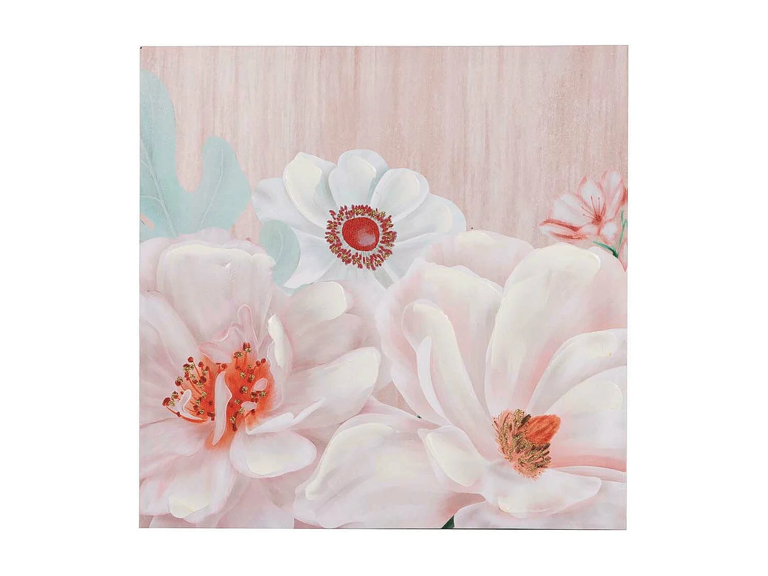 Set 2 Lienzos Flores 40% Pintado A Mano 40x2x40 Cm