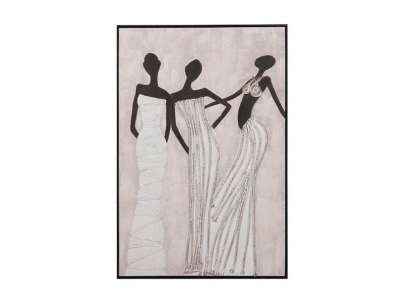 Cuadro Siluetas Cuerdas Con Marco 80x4x120 Cm