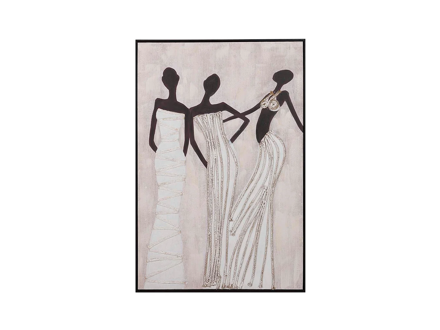 Cuadro Siluetas Cuerdas Con Marco 80x4x120 Cm