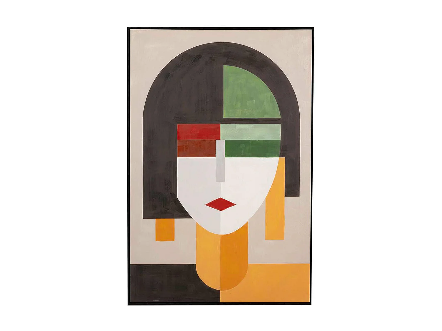 Cuadro Cara Con Marco Negro 80x4x120 Cm