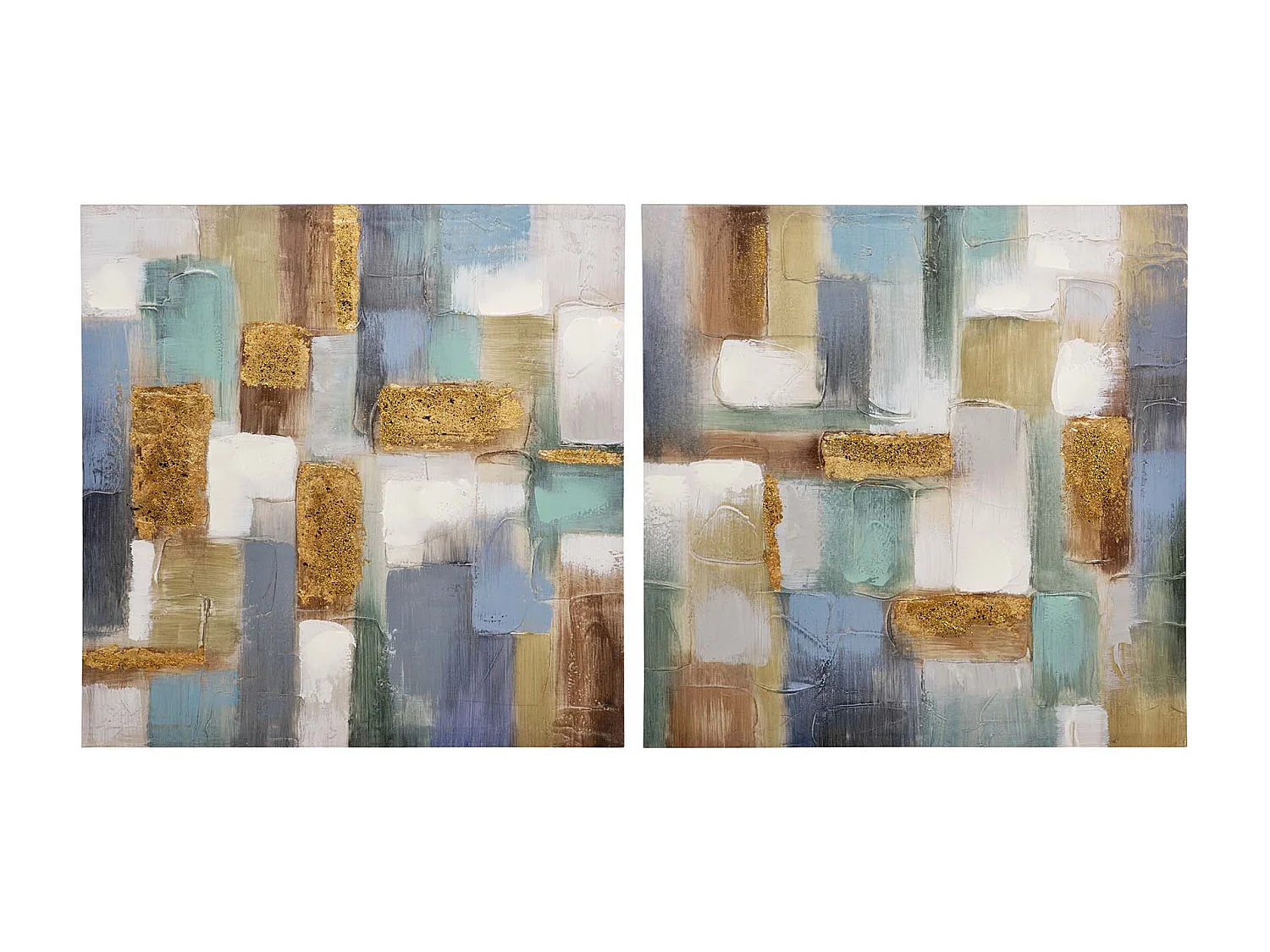 Set 2 Lienzos Abstrac. 40% Pintado Mano 60x3x60 Cm