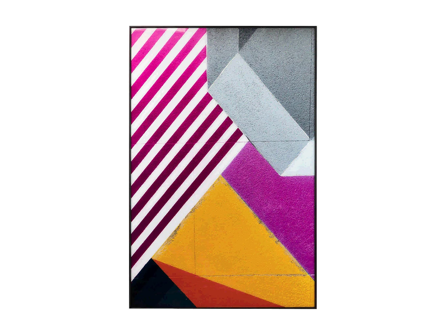 Cuadro Cristal Foil Formas Con Marco 100x3,6x150cm