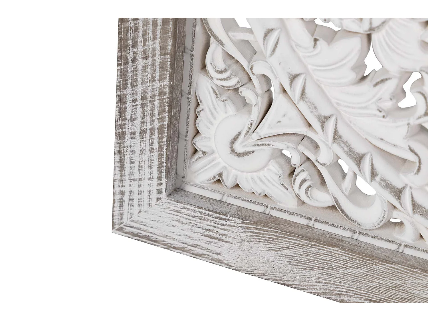 Cuadro Madera Calada Blanco 43x3x43 Cm